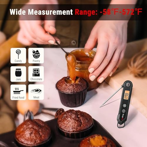 TempPro TempSwift 1 Sec Meat Thermometer Digital for Kitchen Cooking Food - color: Pitch black