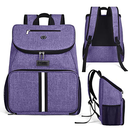BAGLHER丨Dog Travel Bag, Airline Approved Pet Supplies Backpack, Dog Travel Backpack Accessories Set with 2 Silicone Collapsible Bowls and 2 Food Baskets. Purple - color: Purple-A