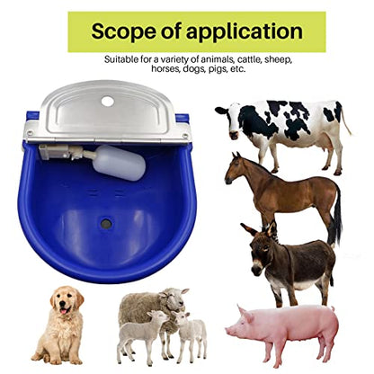 MINYULUA Automatic Waterer Bowl Large Horse Waterer with Float Valve (Blue) - color: dark blue