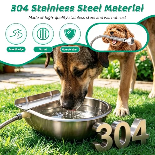 Automatic Livestock Waterer Bowl,304 Stainless Steel Float Valve Pet Bowl
