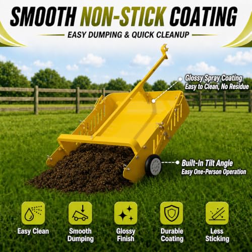 GRIND MODE 2-in-1 Horse Paddock Cleaner & Tow-Behind Trailer - color: Yellow, size: Upgraded Steel Chain