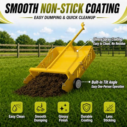 GRIND MODE 2-in-1 Horse Paddock Cleaner & Tow-Behind Trailer - color: Yellow, size: Upgraded Steel Chain