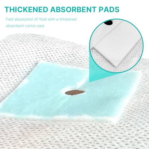 Split Drain Adhesive Bandages 4" x 4" Pre-Cut for Feeding Tubes, Dialysis Catheters & Drains - Soft Non-Stick Pad - Individually Wrapped 20 Pack Wound Dressing Pads