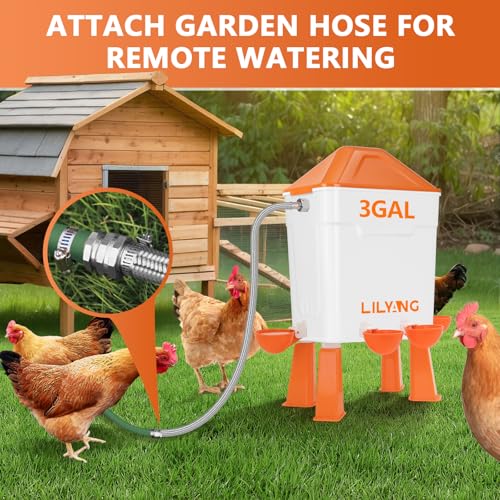 Lilyang Automatic Chicken Waterer 3 Gallon, Auto Water Refill
