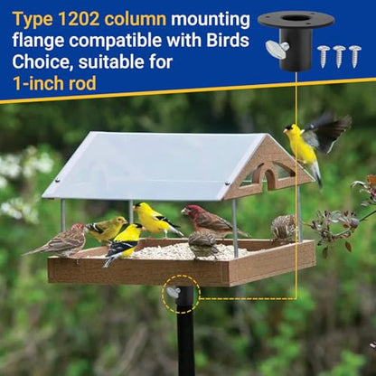 1202 Bird Feeder Pole Mount Flange for Birds Choice 1 in Poles | Bird Feeder 1202 Pole Mounting Flange, Black