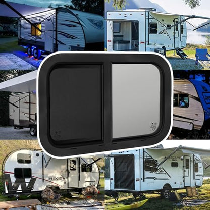 18"W x 15"H RV Windows for Cargo Trailer Camper,Tinted Horizontal Sliding - size: 18"W x 15"H