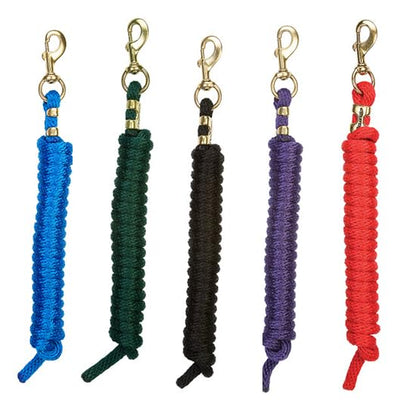 Weaver Mini/Pony Poly Lead Rope Brass 7ft Red