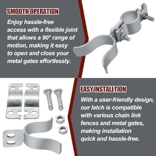 1-3/8" x 1-5/8" Chain Link Gate Latch, Silver - size: 1-3/8" x 1-5/8"