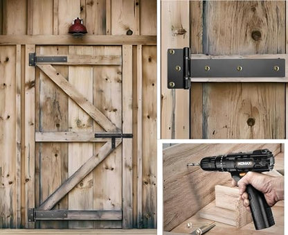12in T-Strap Gate Hinges,180°Open Heavy Duty Tee Hinge - size: Middle