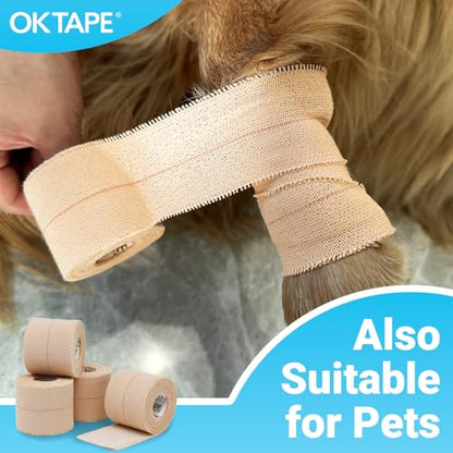 OK TAPE Elastic Adhesive Tape Bandage Tape Wrap 2 Inch Wide 4 Rolls - size: 2 Inch x 5 Yard