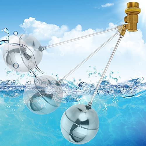 ABuff 2 Pack Stainless Steel Float Ball Valves 3/4 Inch Thread Float Valve for Water Tank, DN20 Floating Ball Valve Automatic Water Level Control Float for Tank Pond Water Pump Aquariums Reservoir