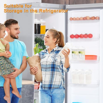 4 Pack Plastic Milk Bottle with Dispenser, 16.9 OZ Reusable Juice Bottle with Leakproof Lid & Scale, Milk Container for Refrigerator Pour Spout for Juice, Coffee, Iced Tea, Beverage - size: 4-Pack