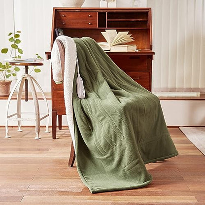 Heated Blanket 50''x60'', Soft Heated Throw Blanket,Green - color: Green, size: 5060