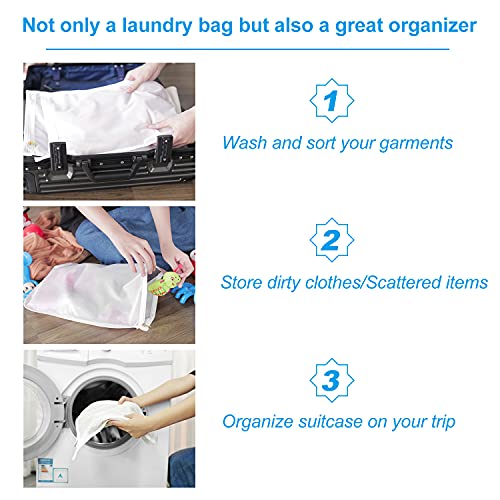 GOGOODA 3 Pack Delicates Laundry Bags, Fine Mesh Wash Bag with Hanging Loop - size: 3 set (3 Medium)