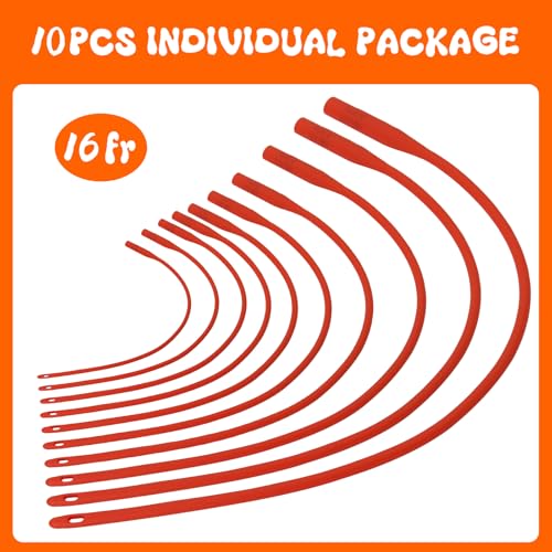 Rubber Lamb Feeding Tubes 16" x 16FR, for Goat Piglet Puppy,Red,10 Pack - color: 10 Pack, size: 16 FR
