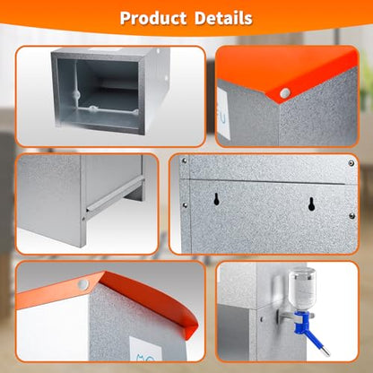 Automatic Gravity Fed Dog Feeder Bowls Pet Food Dispenser 25lbs - color: Deep Orange(Kettle)