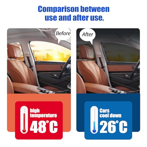 4 PCS Car Front and Rear Side Window Sunshades, 26.3" x 27.5" + 21.2" x 31.1" Mesh Ventilated Privacy Protector, Windows Lifting Anti-dust and Interference Cover, Universal for SUVs (Black)
