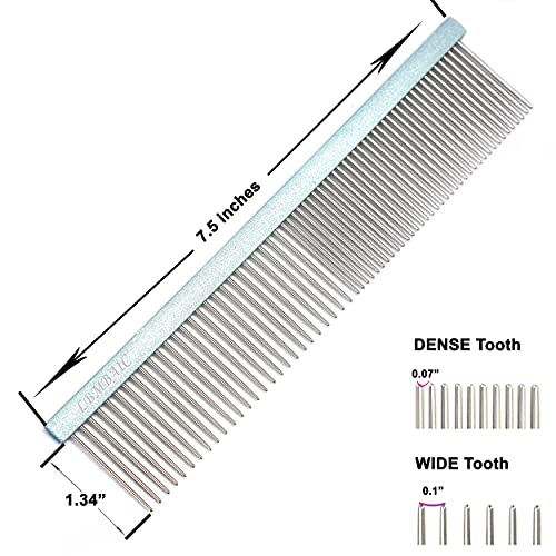 Metal Dog Grooming Combs Shedding Tangles,Knots,Mats.(7.5inches) - color: blue, size: Medium