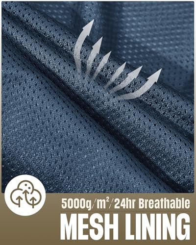 33,000ft Men's Waterproof Rain Jacket Packable Lightweight Hood Rain Shell - color: Royal Blue, size: Large