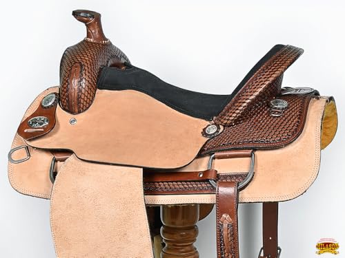 HILASON Dark Brown Western Roping Saddle Hand Tooled