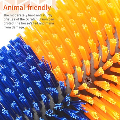2PCS Livestock Scratch Brushes, Horse Scratcher Massage Brush Kit, Yellow - color: Yellow, size: 2-Pack