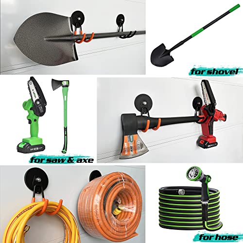 ULIBERMAGNET Strong Magnetic Hooks,2 Pack Heavy Duty Large Magnetic Hooks for Extension Cord, Cable, Hose, Power Cord,Rope,Drill,Jig Saw,Circular Saw,Garden Lawn Tools (Orange/3.46inch) - style: 3.46" Extra Strong Large XJ Orange 2PC