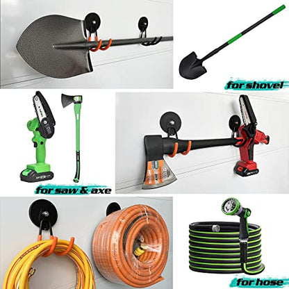 ULIBERMAGNET Strong Magnetic Hooks,2 Pack Heavy Duty Large Magnetic Hooks for Extension Cord, Cable, Hose, Power Cord,Rope,Drill,Jig Saw,Circular Saw,Garden Lawn Tools (Orange/3.46inch) - style: 3.46" Extra Strong Large XJ Orange 2PC