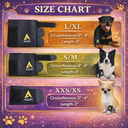AGON® Pair Dog Canine Front Leg Brace Paw Compression Wraps with Protects Wounds Brace Heals and Prevents Injuries and Sprains Helps with Loss of Stability Caused by Arthritis (XX-Small/X-Small) - size: XX-Small/X-Small