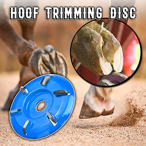 Arinda Goat Hoof Trimmers Tool - Professional Electric Hoof Trimming Disc, Metal Wood Carving Tools for Angle Grinder Attchments, Horses Cow Foot Repair (Blue 6 Teeth) - color: Blue 6 Teeth