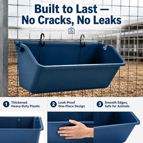 Wenqik 10 Pack Chicken Feeder,5 Quart Hanging Goat Waterer,Dark Blue - color: Dark Blue