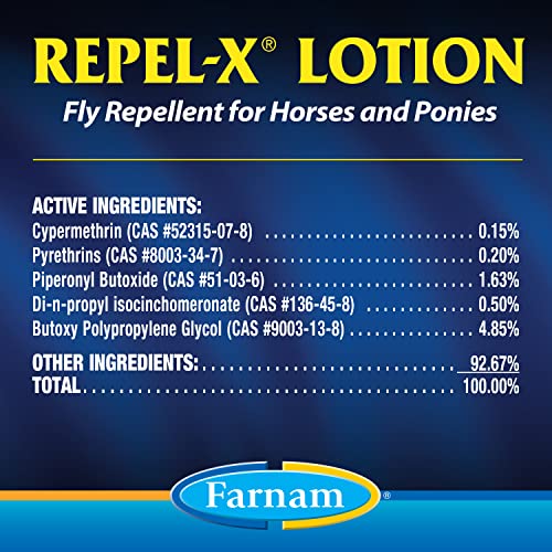 Farnam Repel-X Lotion Fly Repellent for Horses and Ponies Lotion 8 Ounce (Pack of 2) - size: 8 Ounce (Pack of 2)