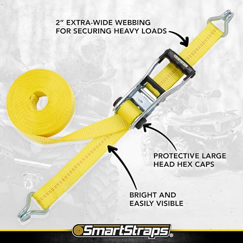 SmartStraps 30 ft. Yellow Ratchet X Tie Down Strap with 3,333 lb. Safe Work Load - 1 pack 167 - size: 30' 10000 lb