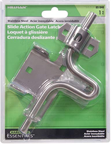 Hillman 851840 Slide Action Gate Latch - Stainless Steel 1-Pack