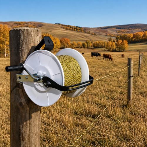 Electric Fence Reel Kit with 3281 ft Polywire, 3:1 Geared Reel - size: 3281 ft X 1 Standard Reel X 1 Guide