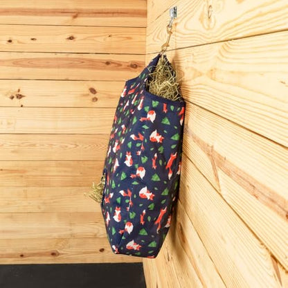 Schneiders Limited Edition Fox Tough Tote Hay Bag for Horses | 2-Flake Capacity | 600D PVC-Coated Polyester | 5" Hay Hole to Minimize Waste