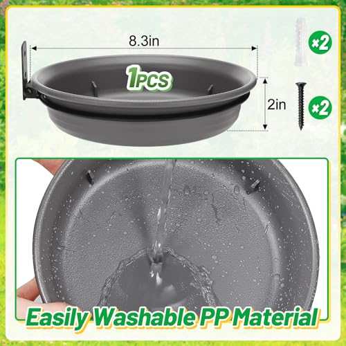 Alphatool Fence Bird Feeders Tray, 8.3" Dia., Grey - color: Gray, size: 1pcs