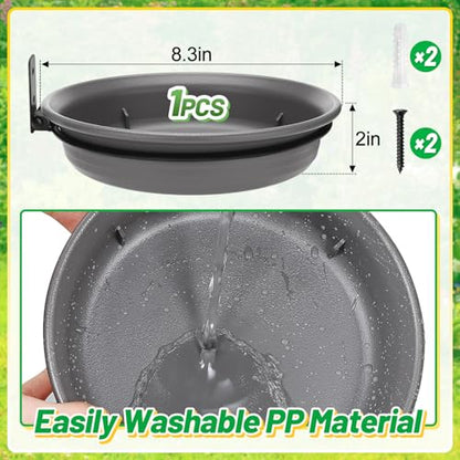 Alphatool Fence Bird Feeders Tray, 8.3" Dia., Grey - color: Gray, size: 1pcs