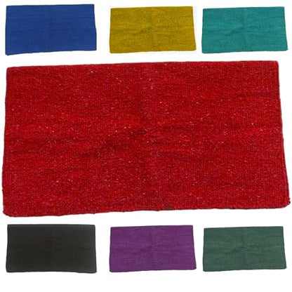 Majestic Ally Solid Color 34"x 36" Traditional Acrylic Saddle Blanket with Hemline Edges-3.7 lbs (Red) - color: Red