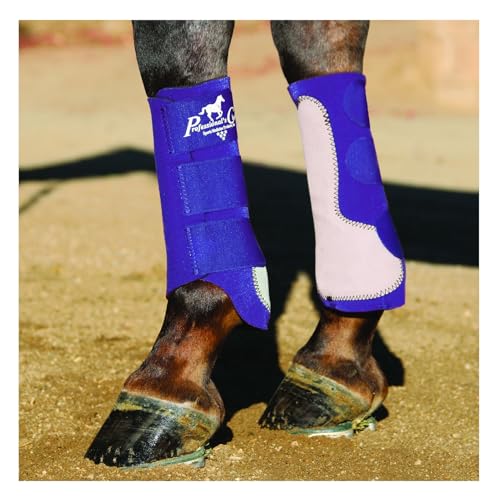 Professional's Choice Equine Easy-Fit Front Leg Splint Boot | Hook & Loop Closure | Sold in Pairs | One Size Fits All - color: Royal Blue, size: One Size