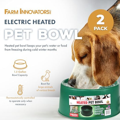 Farm Innovators Heated Pet Water Bowl, 60W, 1.5 Gallon - size: 6 Qt