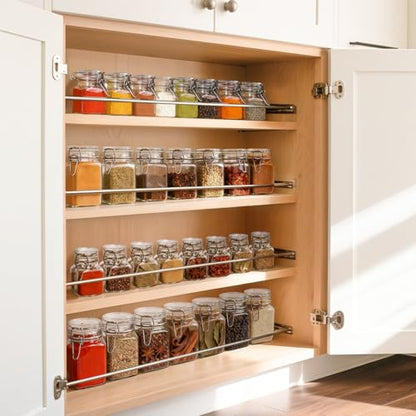 ComSaf Square Glass Spice Jars 8 oz 12 Pack with Labels and Funnel Set - size: 8oz*12