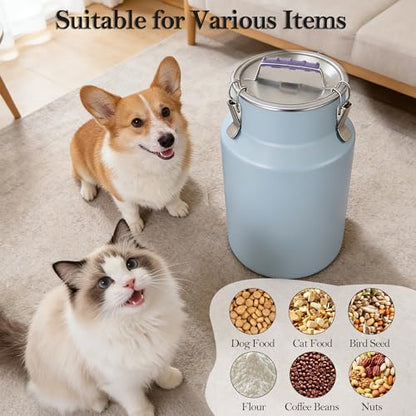 30lb Stainless Steel Dog Food Storage Container with Lid and Scoop - size: Large