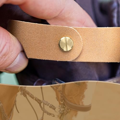 Chunful 6 Pcs Leather Breakaway Halter Replacement Straps for Horses - color: Khaki