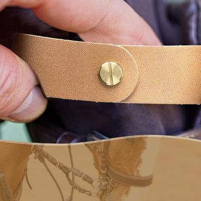 Chunful 6 Pcs Leather Breakaway Halter Replacement Straps for Horses - color: Khaki