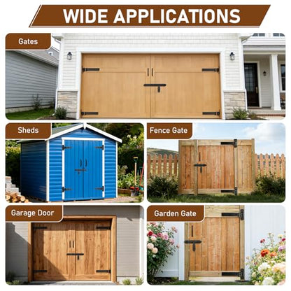 Heavy Duty Gate Hinges 1000 Lbs, 13” Bolt-On/Weld-On 180° Open Gate Hinges - size: 4 Pack