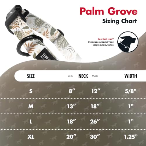 Tuff Pupper Premium Adjustable Dog Collar, Stylish Pattern Collars Designed in USA, Quick Release Buckle, Palm Grove Small (0.7 Inch Wide x 8-12 Inch Neck) - color: Palm Grove, size: Small