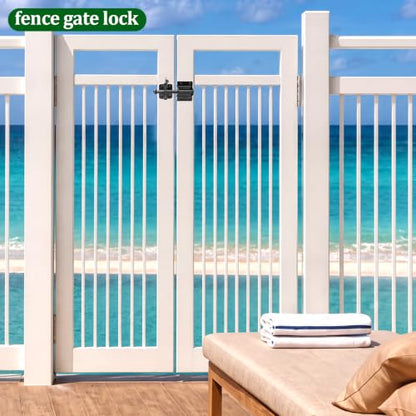 Self Locking Gate Latch for Wooden Fence,Door Latch for Wood Gate,Black,1 Pack