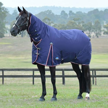 WeatherBeeta ComFiTec Essential Turnout Combo 220g, Navy/Burgundy, 63" - color: Navy/Burgundy, size: 63"