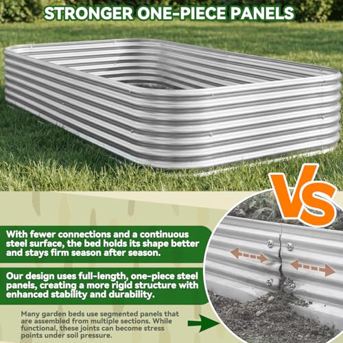 3 Pack Corrugated Galvanized Steel Raised Garden Bed Outdoor, Metal Above Ground Garden Bed for Vegetables and Flowers, Raised Beds for Gardening-4x2FT - size: 4x2FT