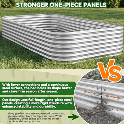 3 Pack Corrugated Galvanized Steel Raised Garden Bed Outdoor, Metal Above Ground Garden Bed for Vegetables and Flowers, Raised Beds for Gardening-4x2FT - size: 4x2FT